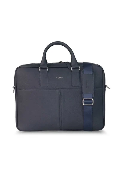 Guard Lacivert  Laptop Girişli Hakiki Deri Evrak Çantası Erkek / Kadın P1886 - Resim 8