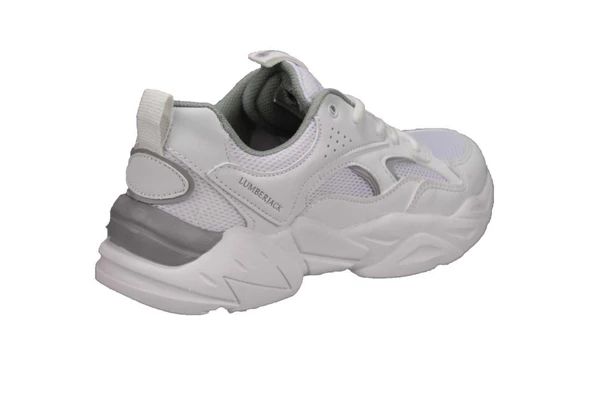 LUMBERJACK Kadın Beyaz Krem Fileli Comfort Kalın Taban Günlük Spor Ayakkabı - Resim 4