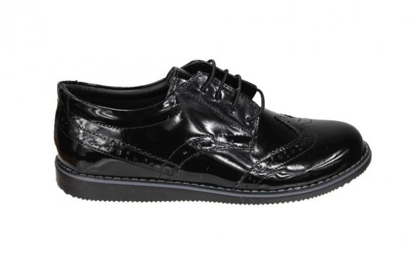 YAZKIŞ Erkek 36-39 Siyah Rugan Bağçıklı Klasik Ayakkabı - Resim 2