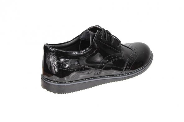 YAZKIŞ Erkek 36-39 Siyah Rugan Bağçıklı Klasik Ayakkabı - Resim 4