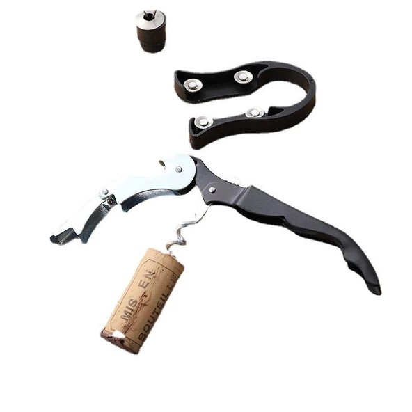 Valkyrie 5 parça Şişe Mantar Açıcı Folyo Kesici Damlama Durdurma Halkası Tirbuşon Şişe Tıpası Seti - 3