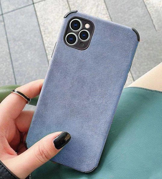 İphone 14 Pro Köşe Korumalı Antik Deri Telefon Kılıfı - Resim 3