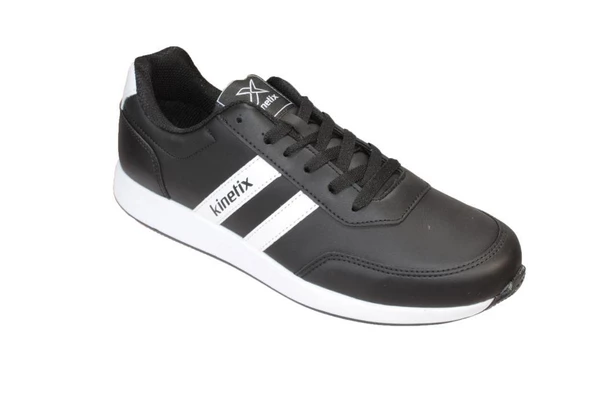 KİNETİX Erkek Siyah Beyaz Çift Çizgili Spor Yürüyüş Ayakkabısı - Resim 3