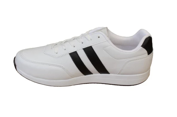 KİNETİX Erkek Siyah Beyaz Çift Çizgili Spor Yürüyüş Ayakkabısı - Resim 8