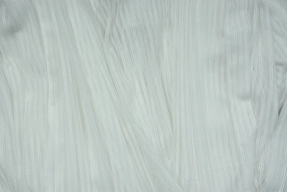 MAKARNA MODEL SİMLİ KIRIK BEYAZ RENK HAZIR DİKİLMİŞ PİLELİ TÜL PERDE 300*260 - Resim 6