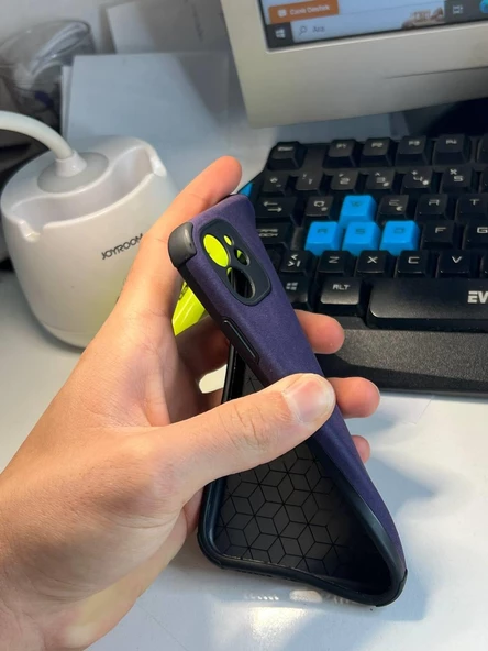 İphone 14 Köşe Korumalı Antik Deri Telefon Kılıfı - Resim 12