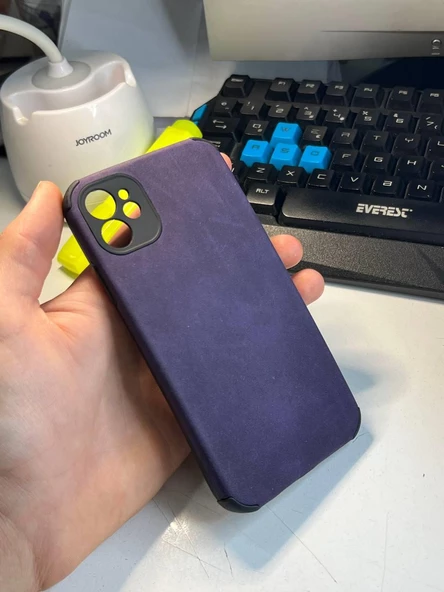 İphone 14 Köşe Korumalı Antik Deri Telefon Kılıfı - Resim 10