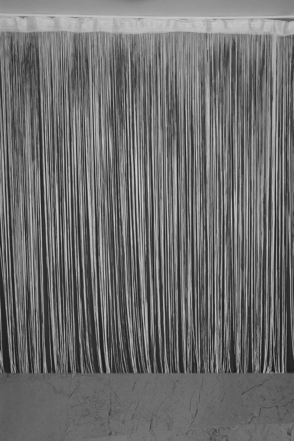 DÜZ İP  MODEL KIRIK BEYAZ RENK HAZIR İP PERDE 300*270 - Resim 2