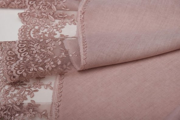 Finezza Accacia Dantelli Pamuk Pudra Sofra Takımı 6 kş. 160xYuvarlk 13 Prç.-1318 - Resim 5