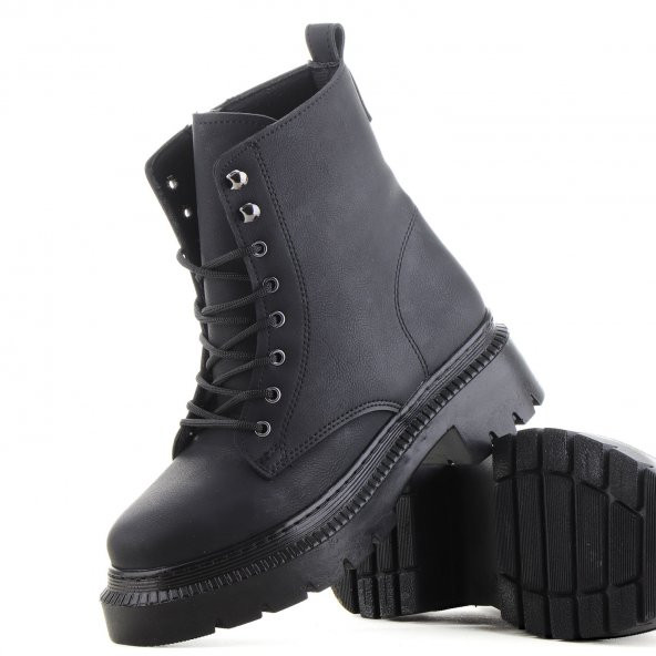 Vojo 1109 Rahat Sıcak Taban Bağcıklı Kadın Botu - 2