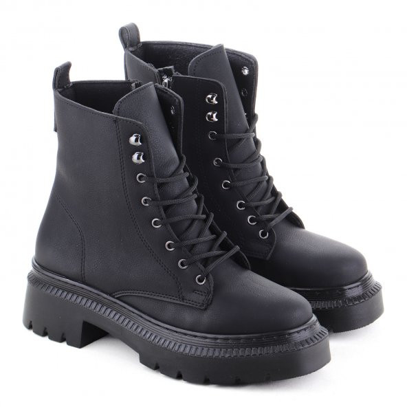 Vojo 1109 Rahat Sıcak Taban Bağcıklı Kadın Botu - 4