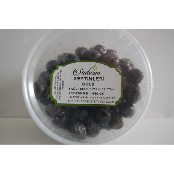 Sadıcım Yağlı Sele Siyah Zeytin GOLD 260-290 KB 650 GR - 3