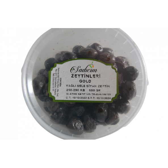 Sadıcım Yağlı Sele Siyah Zeytin GOLD 260-290 KB 650 GR - 4