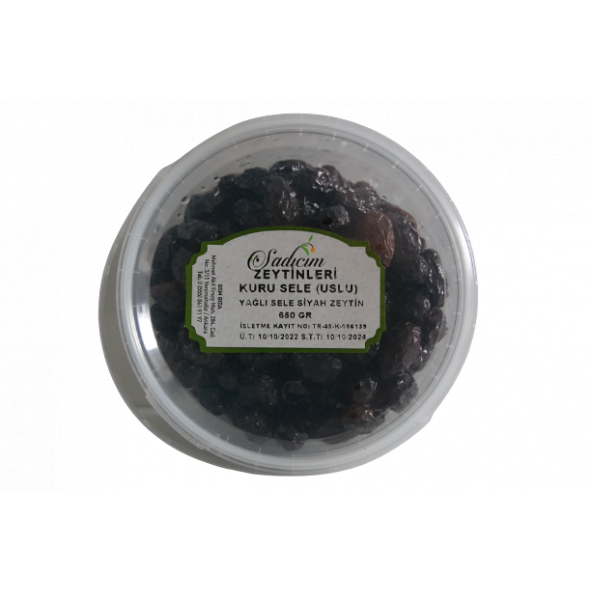 SADICIM TUZSUZ (DALDA KURUMA-USLU) Siyah Zeytin 650 GR - 2