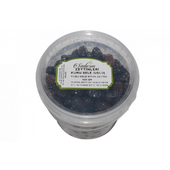 SADICIM TUZSUZ (DALDA KURUMA-USLU) Siyah Zeytin 650 GR - 3