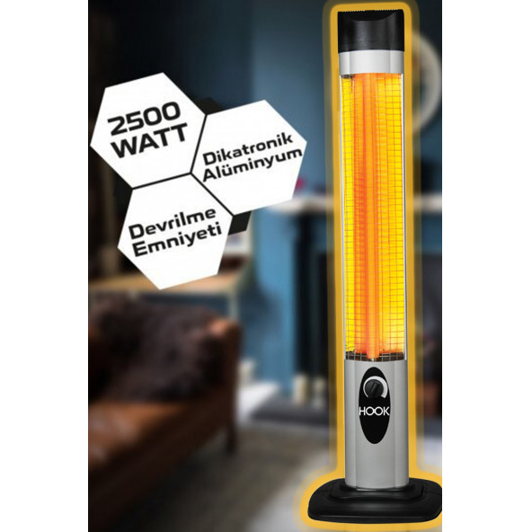 Infrared Isıtıcı Dikey Dik Soba Elektrikli Hook 2000W - 2