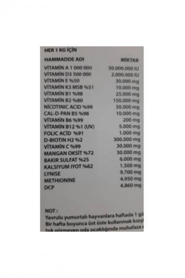 20gr. Kızıştırıcı Vitamin Ilyas Yıldırım Yerli Üretim. Tüm Hayvanlar Için - 4