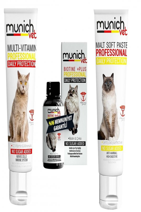 3lü Set Multi Vitamin Macunu 100 gr Kedi Maltı 100 gr Kedi Biotine