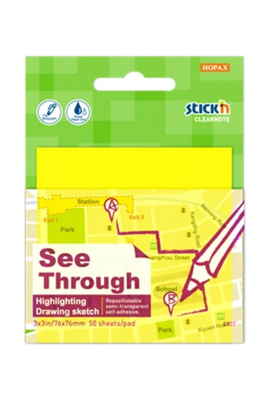 Stickn Notes 76x76mm Yapışkanlı Aydınger Not Kağıdı - Sarı / 21709 ürün görseli