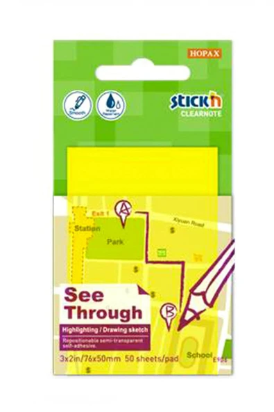 Stickn Notes 76x50mm Yapışkanlı Aydınger Not Kağıdı - Sarı / 21705