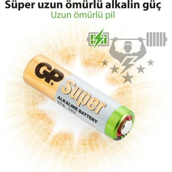 GP GP27A-C5 27A 12V Alkalin Spesifik Pil 5 Li Paket - 7