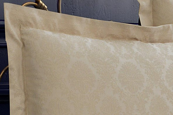 Finezza Monaco Bambu Jakar Kumaş Bej ikili Oksford 60x80 cm Yastık Kılıfı - 1321 - 2