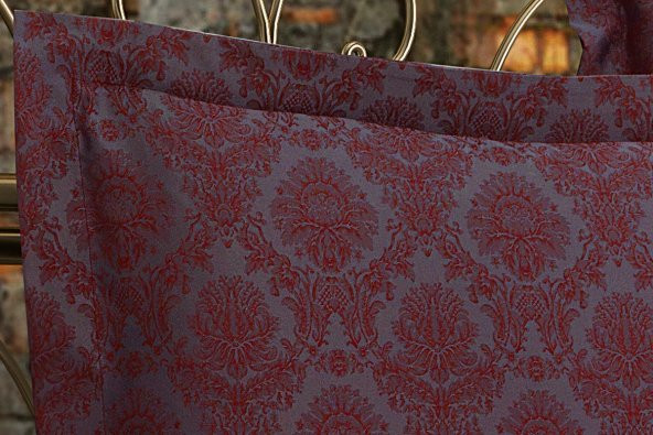 Finezza Monaco Bambu Jakar Kumaş Bordo ikili Oksford 60x80 cm Yastık Kılıfı-1323 - 2