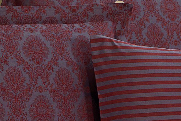 Finezza Monaco Bambu Jakar Kumaş Bordo ikili Oksford 60x80 cm Yastık Kılıfı-1323 - 4
