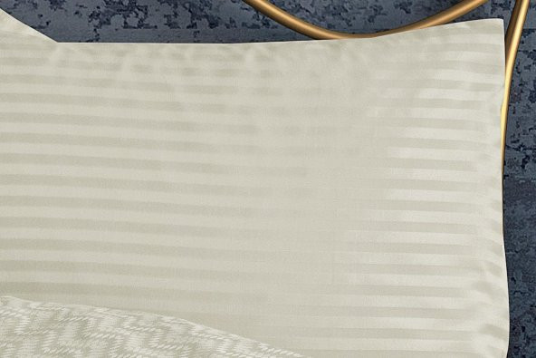 Finezza Odesa Bambu Jakar Kumaş Krem ikili Oksford 60x80 cm Yastık Kılıfı - 1327 - 3