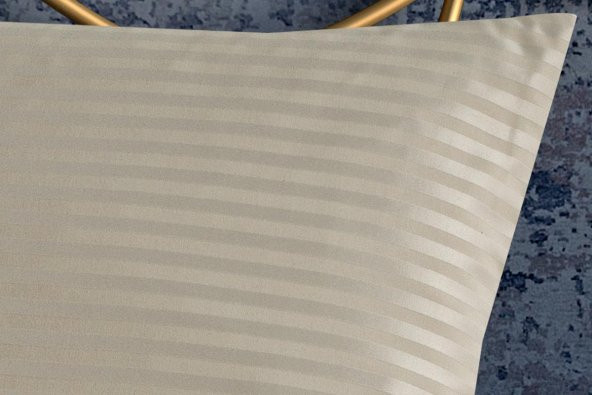 Finezza Odesa Bambu Jakar Kumaş Bej ikili Oksford 60x80 cm Yastık Kılıfı - 1328 - 3