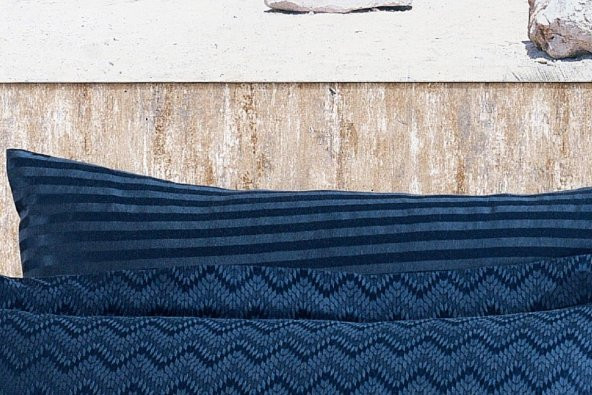 Finezza Odesa Bambu Jakar Kumaş İndigo ikili Oksford 60x80cm Yastık Kılıfı -1329 - 3