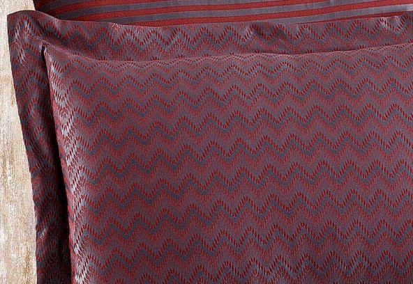 Finezza Odesa Bambu Jakar Kumaş Bordo ikili Oksford 60x80 cm Yastık Kılıfı -1330 - 2