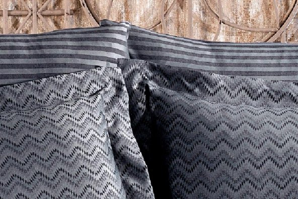 Finezza Odesa Bambu Jakar Kumaş Füme ikili Oksford 60x80 cm Yastık Kılıfı - 1331 - 4