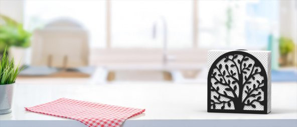 HAYAT AĞACI TEMALI METAL PEÇETELİK SİYAH - 8