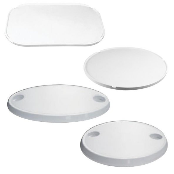 Table Top Oval w/2 Glassholders, 450x760mm, ASA White