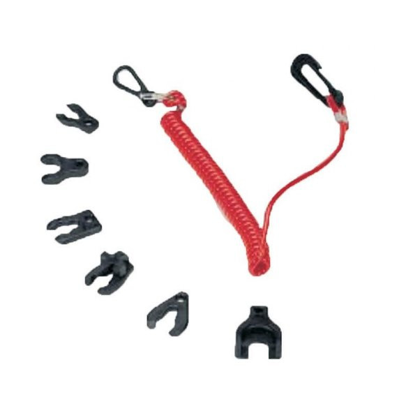 Set Kill Switch Key w/Coil Lanyard f/Mar/Mer Eng