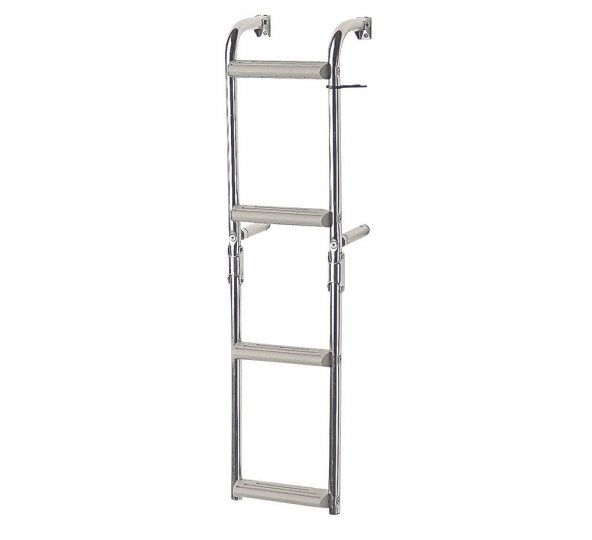 Foldable Ladder,Inox 316,for narr.transom,2+2 steps,90⁰