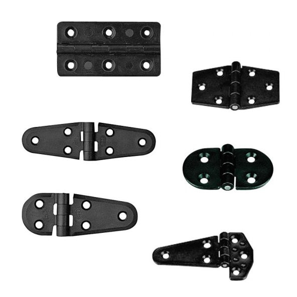 Hinge Polyamide, Double Oval, 100x40x4.5mm, Black