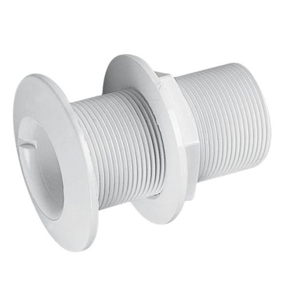 Thru-Hull w/Fl. Flange Threaded, 1/2", L.74mm, White