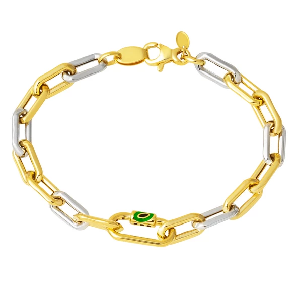 14 Ayar Altın Gözlü Zincir Bileklik ürün görseli 1