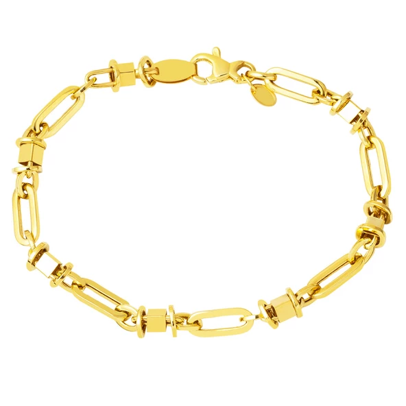 14 Ayar Altın Topçuk Zincirli Bileklik ürün görseli 1