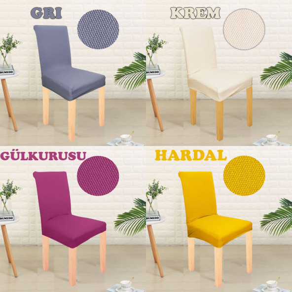 Bal Peteği Likralı Spandex Kumaş Sandalye Kılıfı Yıkanabilir Tüylenmez Tekli Sandalye Örtüsü - 4