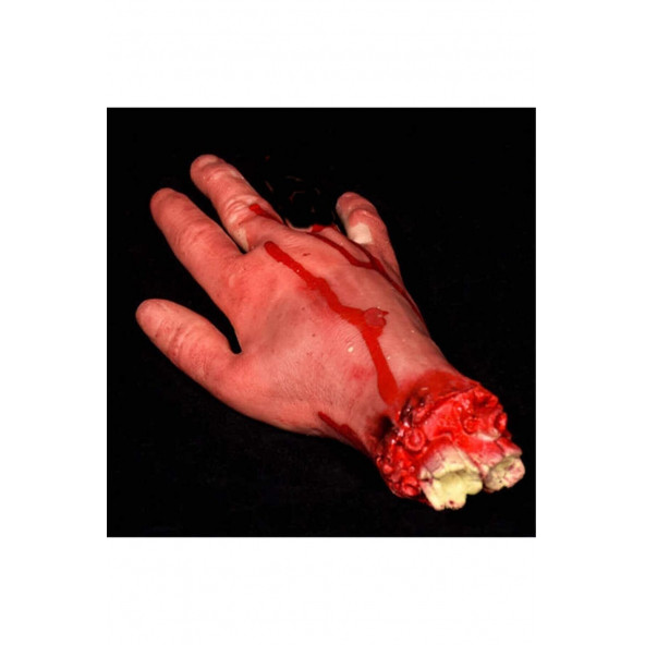 Halloween Cadılar Bayramı Silikon Yumuşak Kanlı Kesik El Şaka Kesik El 25 Cm