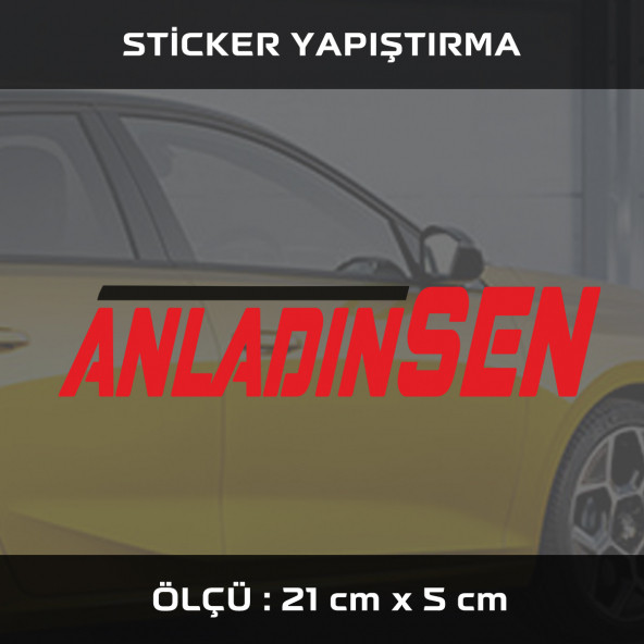 ANLADIN SEN - sticker etiket araba motosiklet kask cam dolap uyumlu yapıştırma