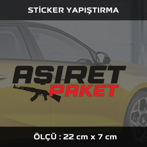 AŞİRET PAKET - 2 adet sticker etiket araba motosiklet kask cam dolap uyumlu yapıştırma