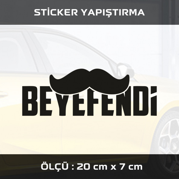 BEYEFENDİ - sticker etiket araba motosiklet kask cam dolap uyumlu yapıştırma