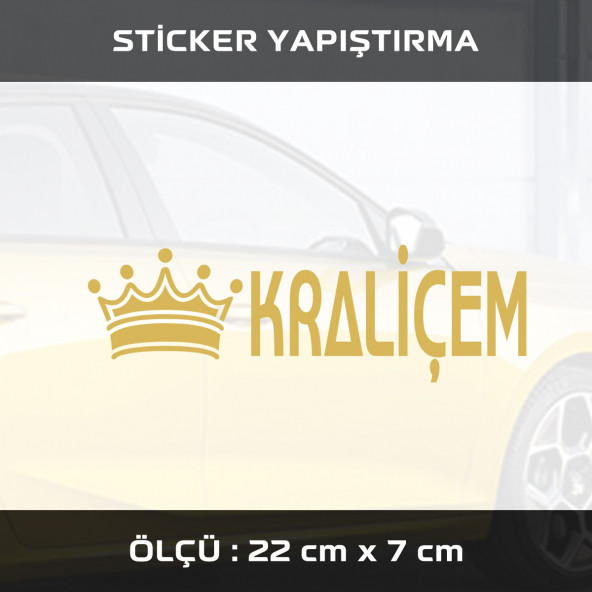 KRALİÇEM - sticker etiket araba motosiklet kask cam dolap uyumlu yapıştırma