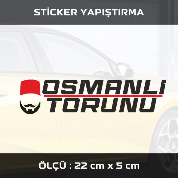OSMANLI TORUNU -  2 adet sticker etiket araba motosiklet kask cam dolap uyumlu yapıştırma