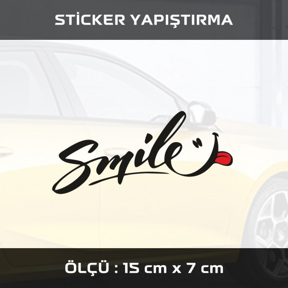 GÜLÜMSE - sticker etiket araba motosiklet kask cam dolap uyumlu yapıştırma