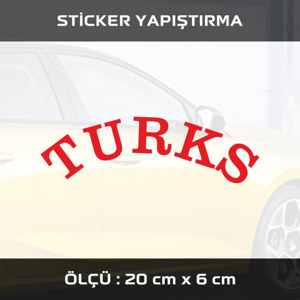 TÜRK YAZI -  2 ADET sticker etiket araba motosiklet kask cam dolap uyumlu yapıştırma ürün görseli